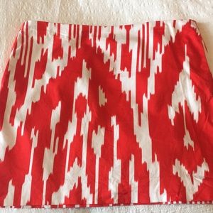 Orange and White Ikat mini skirt
